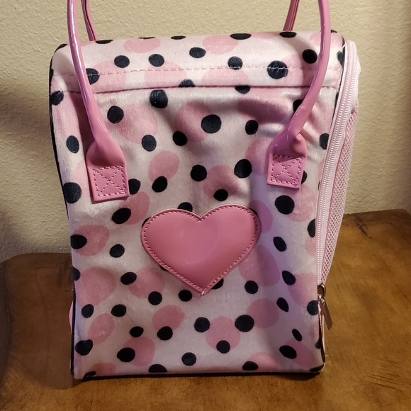 Pucci Pups Handbags - Pucci Pups Maison Battat Inc. Polka Dot Heart Plush Puppy Carrying Bag